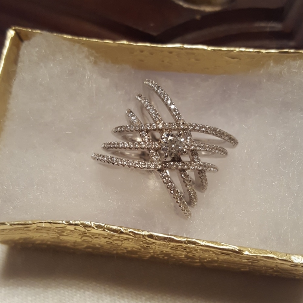 NWT 925 SS 6 Weave Strand Fashion Ring - Picture 5 of 6
